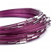 Тросик с замком "Чокер" сливовый.