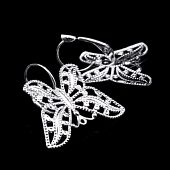 Швензы с декором "Бабочка" сереб.