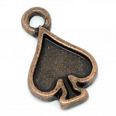 Подвеска для заливки "Пики" 14x9 мм. медн.