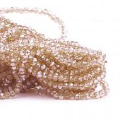 Бусина - рондель граненая оранжево-персиковая, 2,5х2 мм.