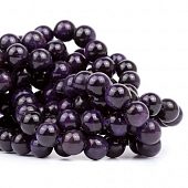 Тигровый глаз фиолетовый - бусина шар, 10 мм.