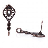 Пуссет для вставки "Волшебное перо" (разм. вставки 3х5 мм, 1,5 мм.) медн.