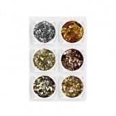 Декор для эпоксидной смолы/ногтей в виде осколков, конфетти, блесток, теплая гамма