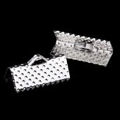 Зажим для ленты 16 мм. сереб. текстурный