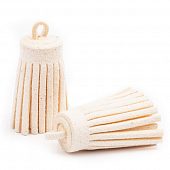 Подвеска - кисть замшевая айвори, 30х12 мм.