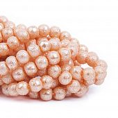 Бусина стеклянная "Метеорит" дынное мороженое - шар, 8 мм.