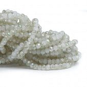 Бусина - рондель граненая морская пена, 2,5х2 мм.