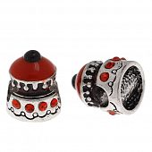 Бусина PNDR "Пироженое с кремом" красная