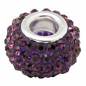 Бусина PNDR со стразами фиолетовая