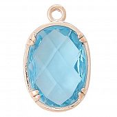 Подвеска "CRYSTALS" голубая овал 19х12 мм.