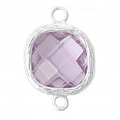 Коннектор "CRYSTALS"светло-розовый квадрат