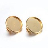 Основа для броши с платформой для заливки 14 мм. золот.