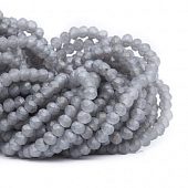 Бусина - рондель граненая серая #4, 3х2 мм.