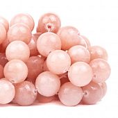 Нефрит темно-лососевый "Пастель" - бусина шар, 14 мм.