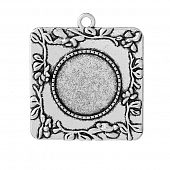 Кулон для вставки "Магнолия" (вн. разм. 20 мм.) сереб.