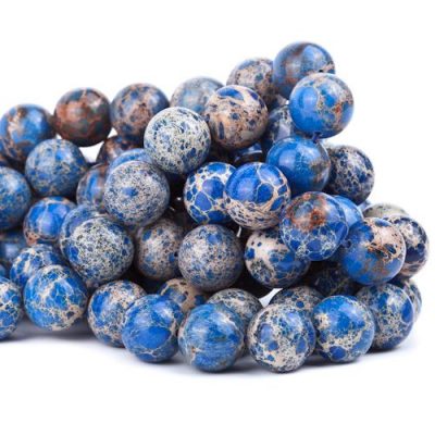 Варисцит синий - бусина шар, 14 мм.