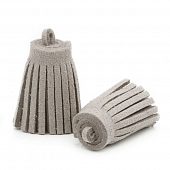 Подвеска - кисть замшевая серая, 30х12 мм.