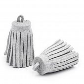 Подвеска - кисть замшевая светло-серая 30х12 мм.