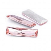 Стразы персиковые "Багет", 21x7x2 мм.