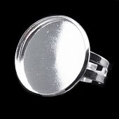 Основа для кольца с платформой для заливки 20 мм. сереб.