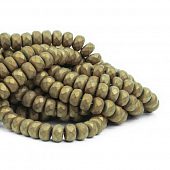 Гематит граненый матовый "Старое золото" - бусина рондель, 10х6 мм.