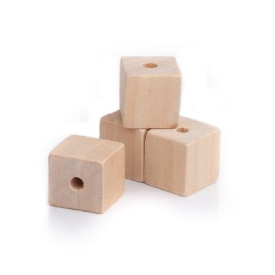 Бусина деревянная "Куб" 15 мм.