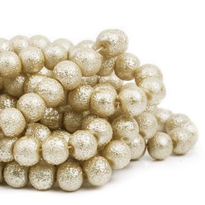 Бусина стеклянная "Метеорит" морской песок - шар, 8 мм.