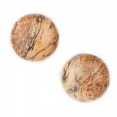 Яшма пейзажная - кабошон круглый,  25x5 мм.