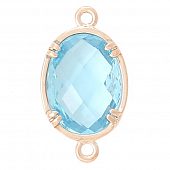 Коннектор "CRYSTALS" голубой овал