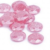 Стразы розовые с эффектом кракле "Круг", 12x3.5 мм.