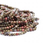 Унакит - бусина шар, 2 мм.