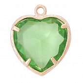 Подвеска "CRYSTALS" салатовая сердце