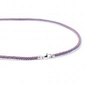Заготовка для ожерелья кожаная плетеная  44 см. пурпурная