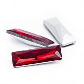 Стразы красные "Багет", 21x7x2 мм.