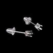 Пуссеты-касты "Квадрат" 3х3 мм. серебро