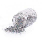 Стеклянная крошка галтованная с покрытием серо-синий металлик,  1-1.5 мм