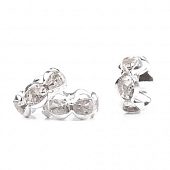 Рондель со стразами 8 мм. "Прозрачный" сереб.