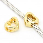 Бусина PNDR "Полое сердце" 11x10.5 мм