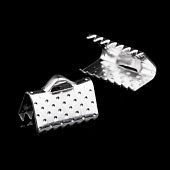 Зажим для ленты 10 мм. сереб. текстурный