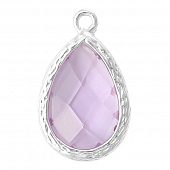 Подвеска "CRYSTALS" светло-сиреневая капля с серебряной окантовкой