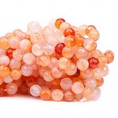 Агат граненый персиковый - бусина шар, 8 мм.