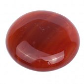 Агат полосатый красный - кабошон круглый, 30x5,5 мм.
