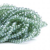 Бусина - рондель граненая серо-зеленая #2, 2,5х2 мм.