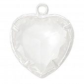 Подвеска "CRYSTALS" прозрачная сердце (сереб.)
