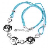 Колье Chunk на 3 кнопки голубое