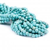 Бирюза граненая - бусина шар, 4 мм.