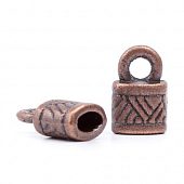 Концевик для шнура плоский "Покосы" медн.