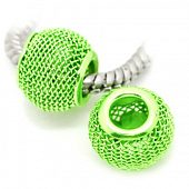 Бусина PNDR "Сеточка" 12х10 мм. зеленая