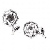 Пуссеты "Пиончик" сереб.