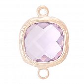 Коннектор "CRYSTALS" светло-розовый квадрат